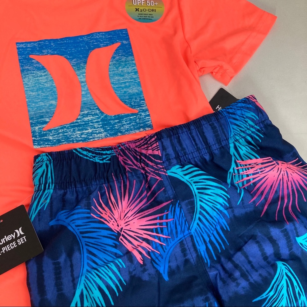 Hurley cute neon palm beach UPF50+ active shorts set 4060 - Picture 7 of 9